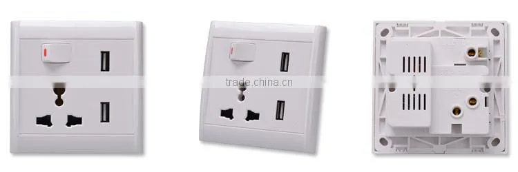 Hot sales with 2 usb port 13A wall USB socket