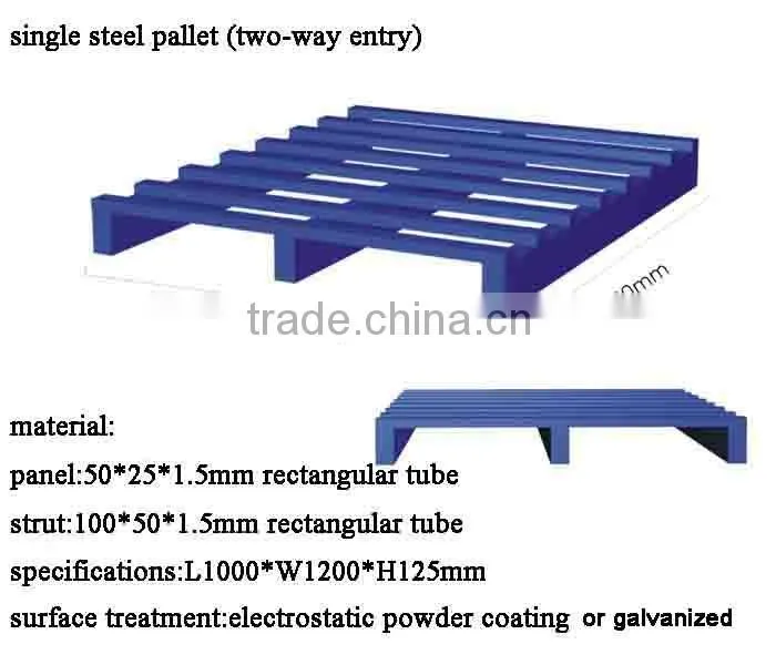 China manufacturer steel foldable pallet export sizes