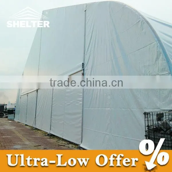curved beam tent structure for outdoor film festivals