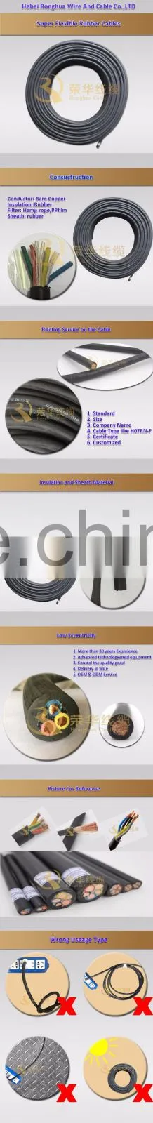 High flexible rubber material tinned copper control wire for welding