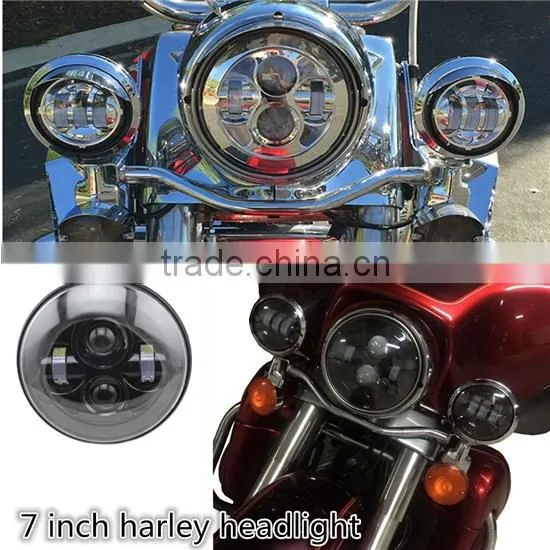 New Harley headlamp 7inch H13 H4 Hi/low Round Led Motorcycle Headlight For Harley