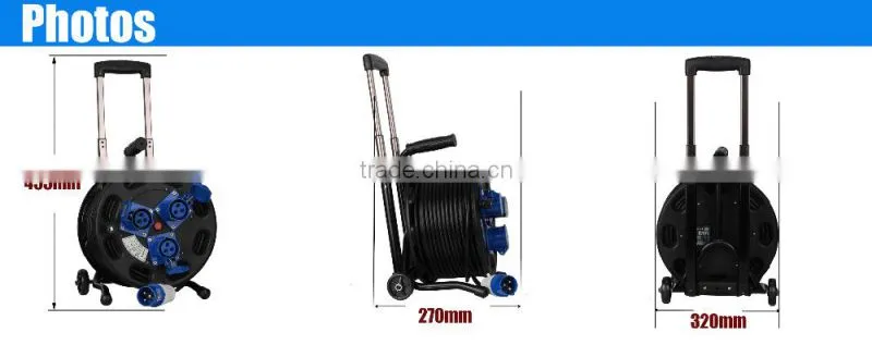 Extension cord CE approved 50m cable reel drum with rod