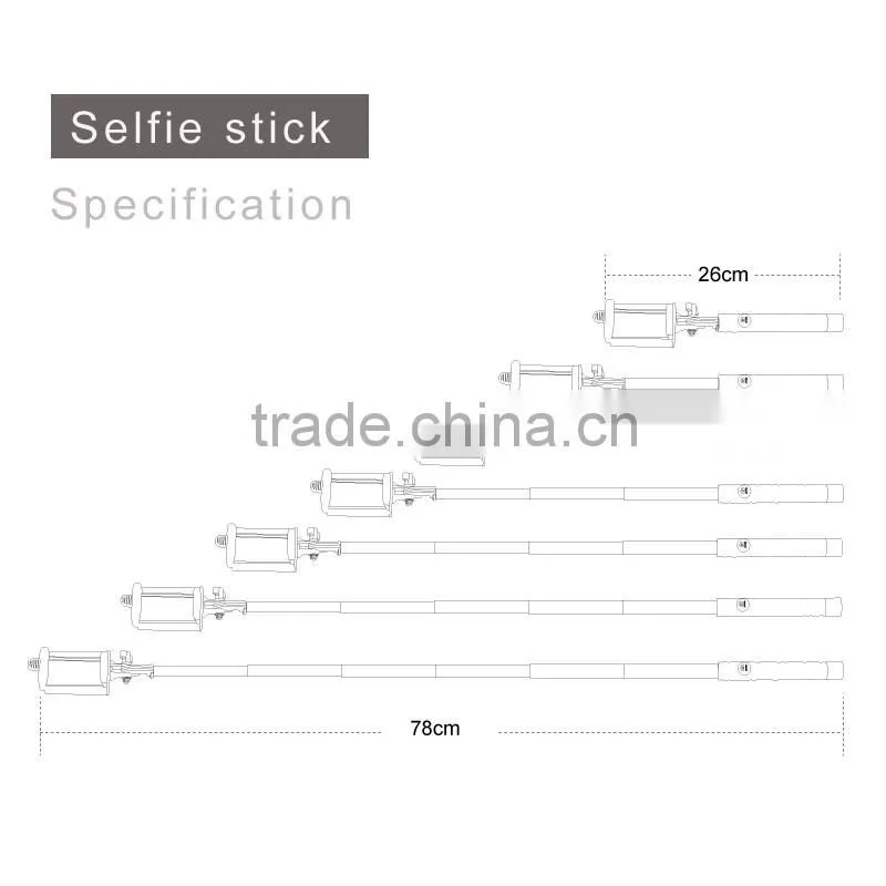 Hot sale product wire cable moblie monopod selfie stick for cell phone