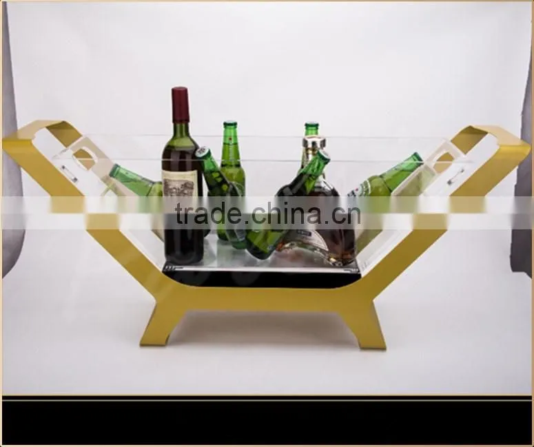 2016 Nightclub promo boat shape led ice bucket with customized printing