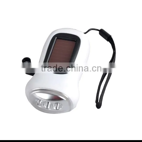 TP-PH005 Best Price 3 LED Hand Crank Solar Rechargeables Flashlight Price