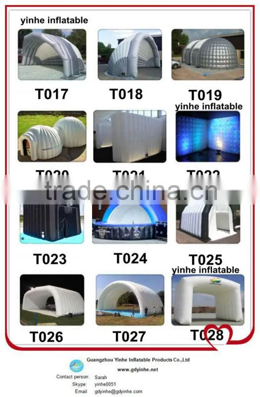 2016 best sale outdoor transparent inflatable exhibition tent
