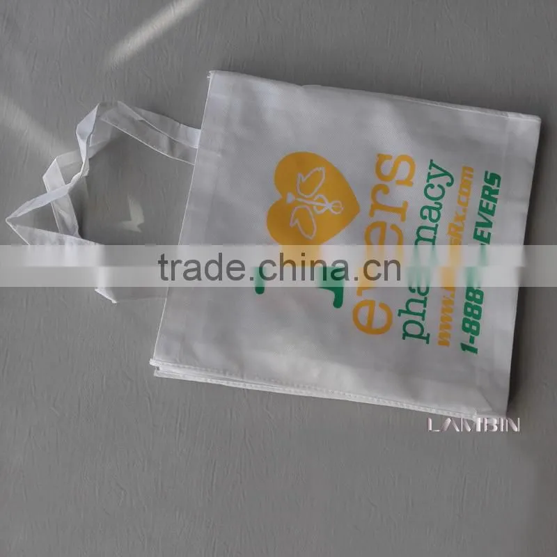 White non-woven fabric cloth hand bag for pharmacy products