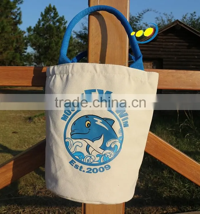 Recyclable canvas bag round bottom bag