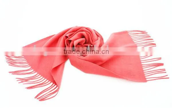 2015 New design Mixed color Wool Scarf with fringe