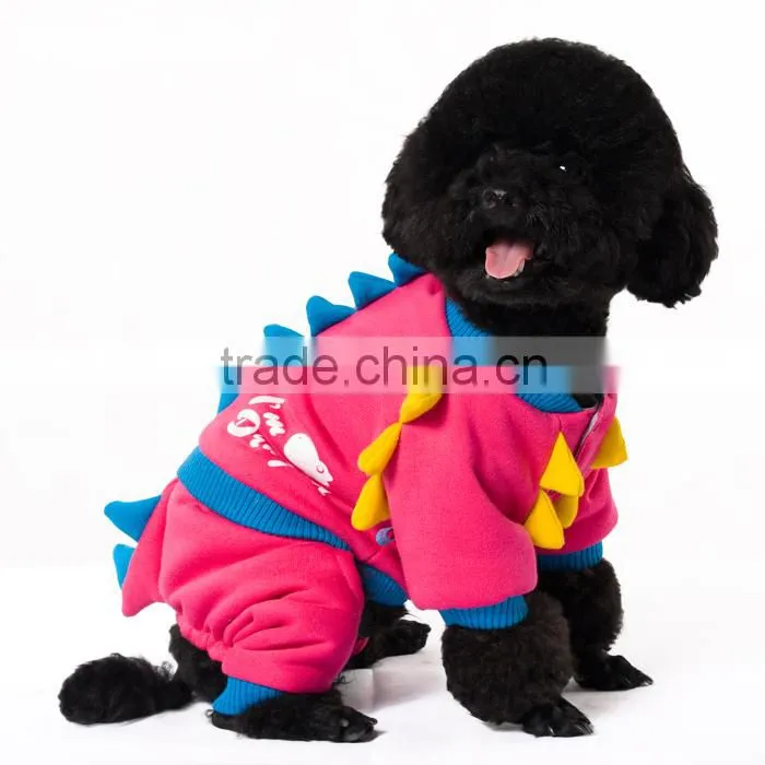 Dinosaur halloween winner pet clothes overall outerwear with CVC for Christmas dog