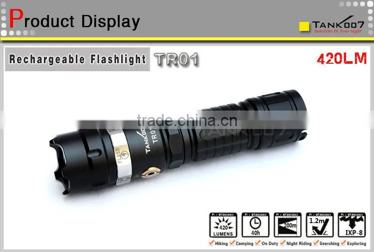 police led torch rechargeable flashlight security flashlight tank007