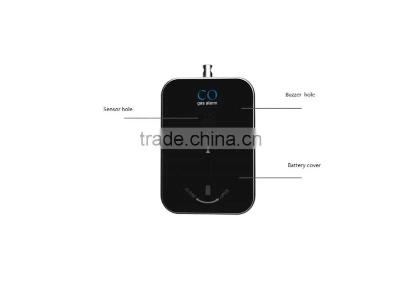 5 years smart sensor portable toxic CO carbon monoxide gas detecting alarm with LCD display and rechargeable battery operated