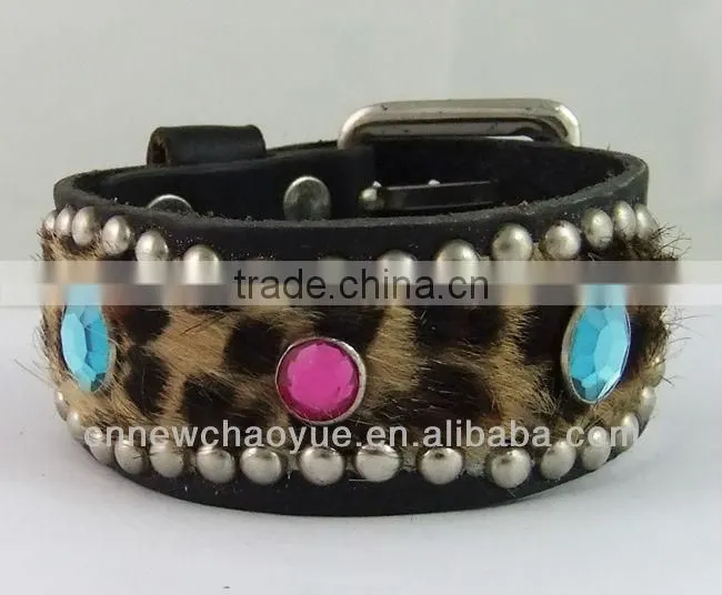 Fashion handmade horse fur real leather bracelet