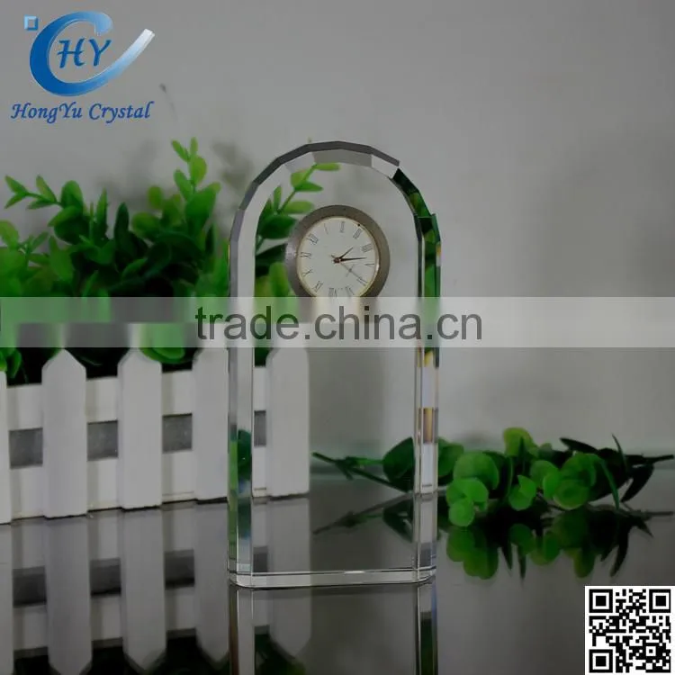 cheap simple transparent crystal table clock