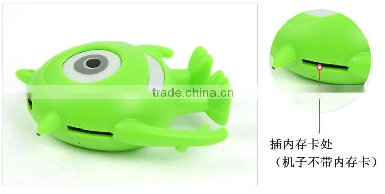 Cartoon animal mp3,Green Monsters Portable Music MP3 player