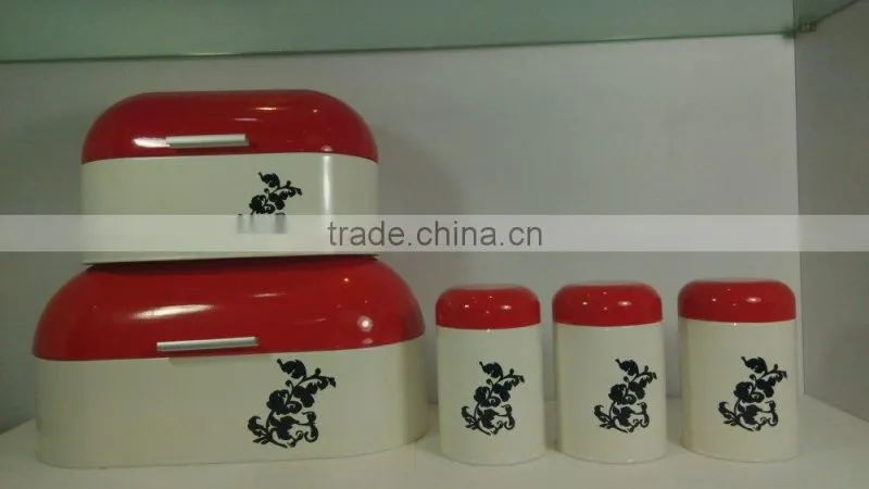 High quality colorful bread box and canister set