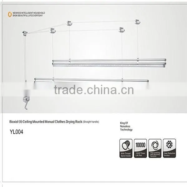 Aluminum Manual Laundry Rack Hanger Ceiling Mounted Hangers