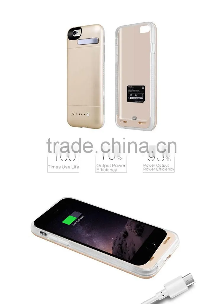 Rechargeable li-polymer battery case for iphone 6 Wireless Power Bank Charger