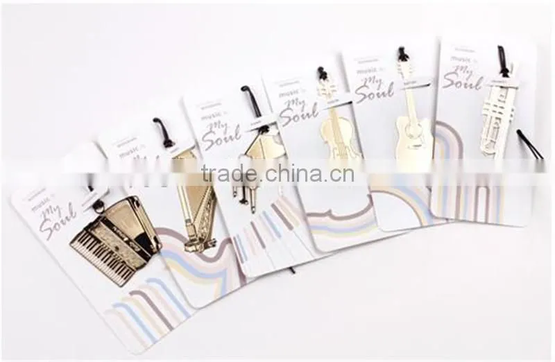 Exquisite Musical Instruments Metal Gilded Accessories Creative Music Bookmarks