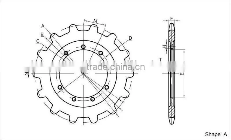 standard chain sprocket steel wheel rim