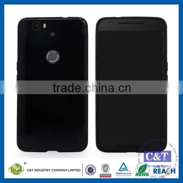 C&T Popular ultra-thin transparent soft tpu gel case back cover for huawei nexus 6p