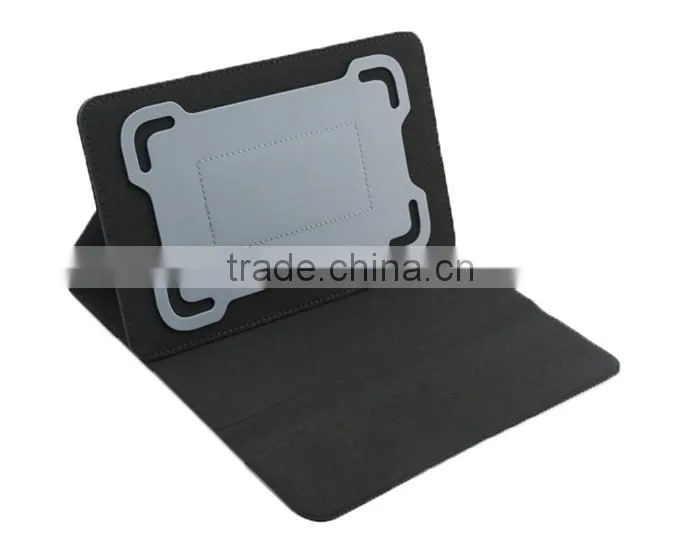 Book Design PU Leather Universal Folio Case for Tablet with Rotating Stand
