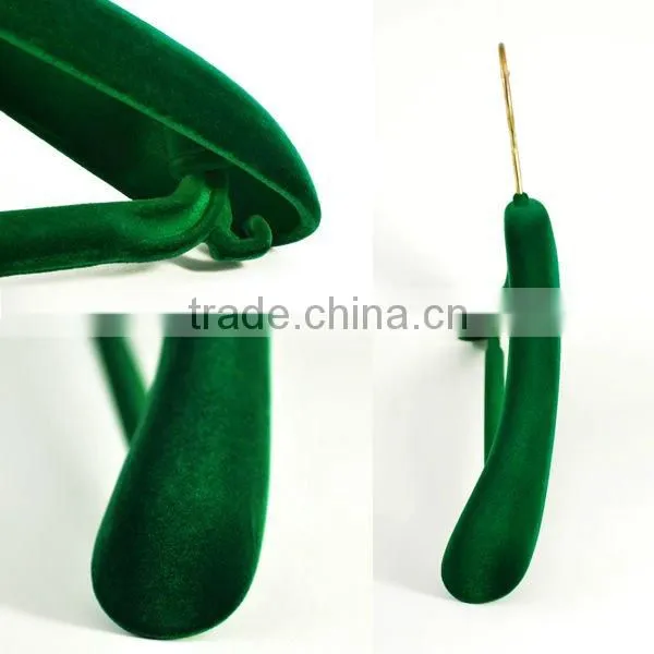 Plastic Clothes Hanger with Soft Velvety Coating for Boutique Dresses