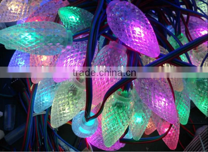 128 node LED pixel string ;DC12V input,IP68;TM1804IC;with C9 cover