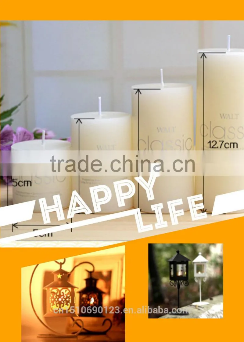 Wholesale Cheap Decorative Scented Pillar Color Candles
