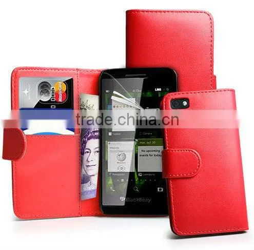 new model PU leather flip phone case for BlackBerry Z10 BB, cover for blackberry q10 make in china