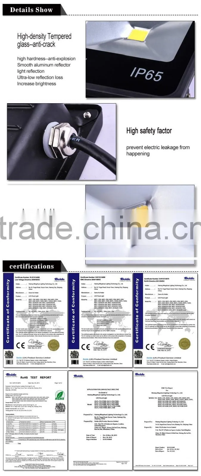 Mingshuai LED flood lights outdoor lighting IP65 waterproof TUV CE and RoHS approved