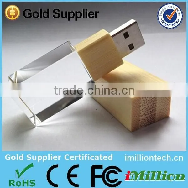 New Wooden pen drive Walnut Maple wood Crystal LED Personalized Custom usb 2.0 memory flash stick