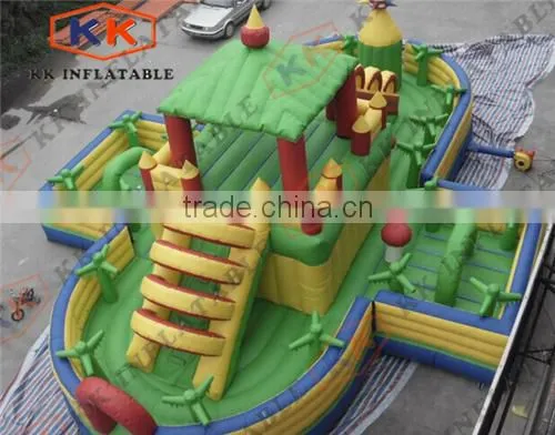Green jungle Playland inflatable promotion product fun city jumping playground inflatable bouncer