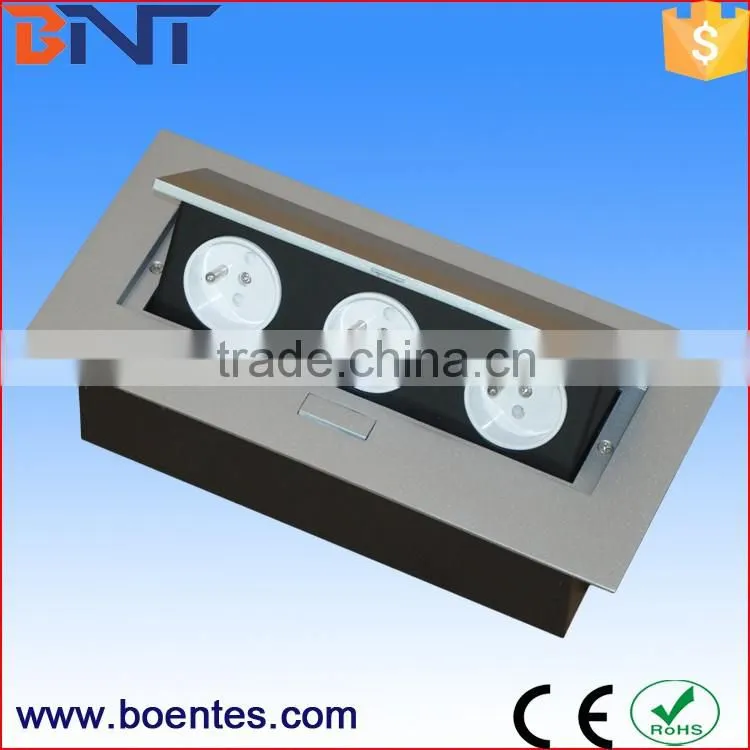 Tabletop Pop Up Power Outlets/Desktop Socket Box with EU/US/UK/French Standard Power Plugs