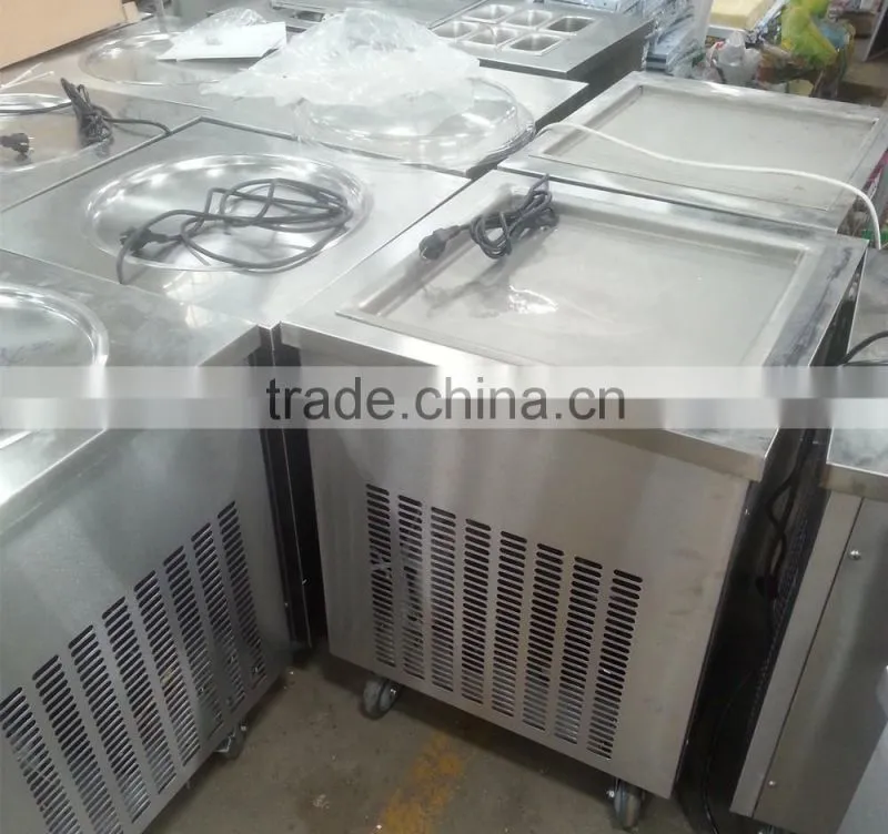 Single square pan inox 304 fried ice cream machine single pan