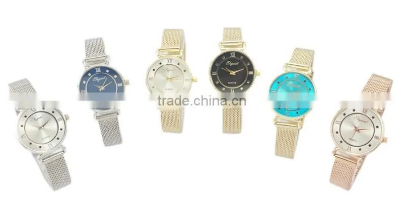 Hot selling new fashion design mesh band colorful dial female watches make your own watch
