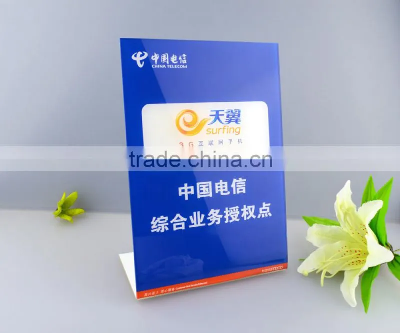 Hot sale clear A6 slanted acrylic plastic menu holder