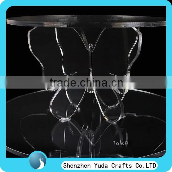 hot sale 3 tiers wedding cake stand clear acrylic unique butterfly cupcake stand for sale