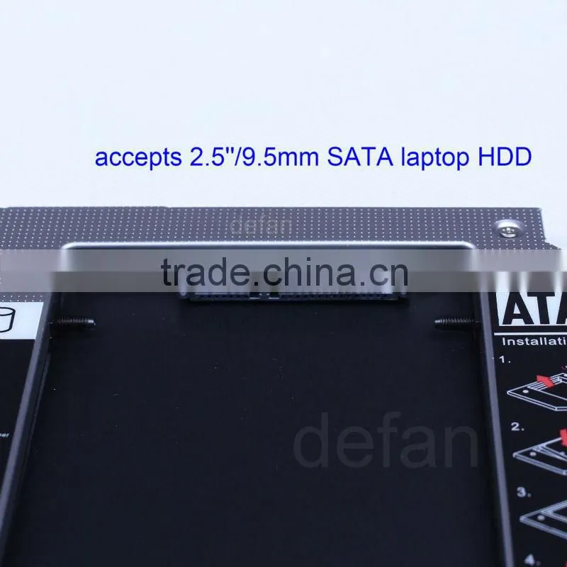 2nd HDD Hard Drive Caddy Optibay 9.5mm SATA for MacBook Pro Unibody 13" 15" 17"