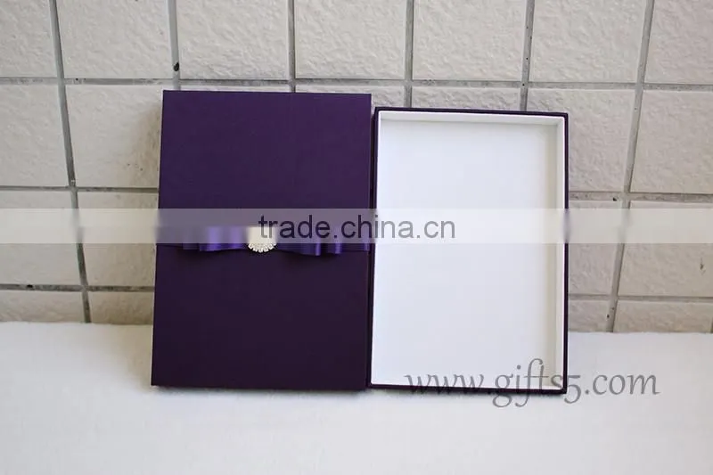 Luxury elegant purple wedding gift box wedding invitation box