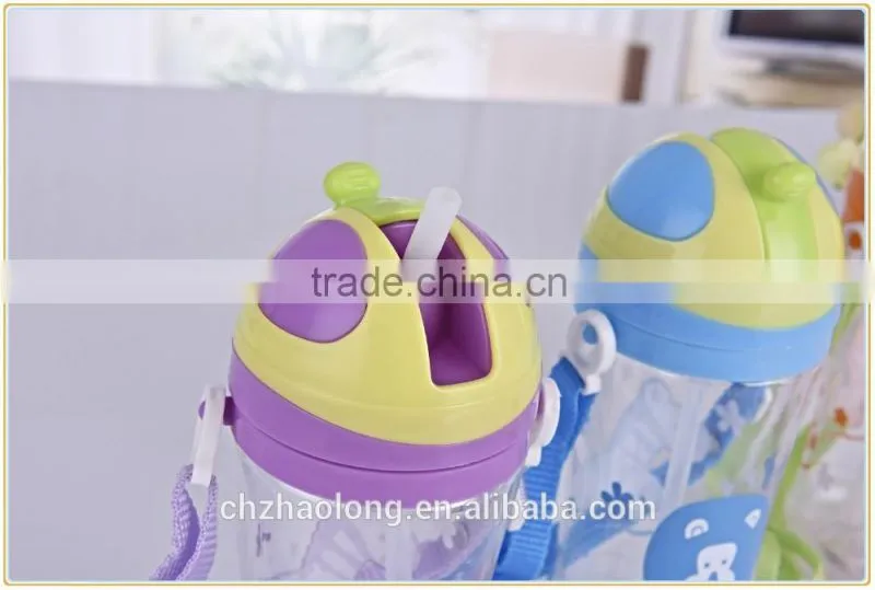 plastic water bottle for kids with straw,good design kids water bottle