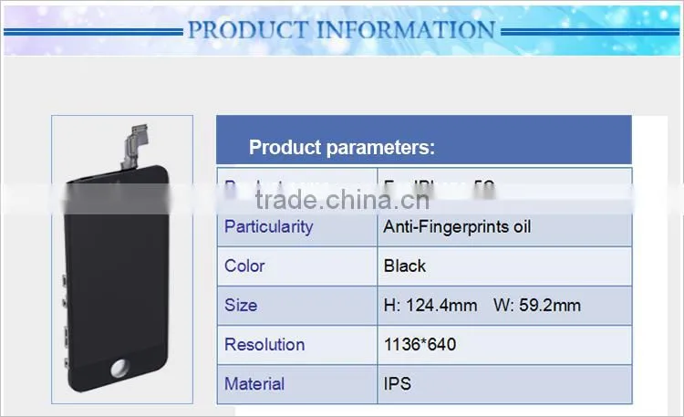 Hot Sale grade AAA feature mobile phone for iphone 5 lcd screen