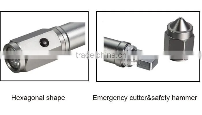 8 LED Emergency light flashlight with Auto Rescue Seatbelt Cutter, Car Glass Breaking Window Hammer