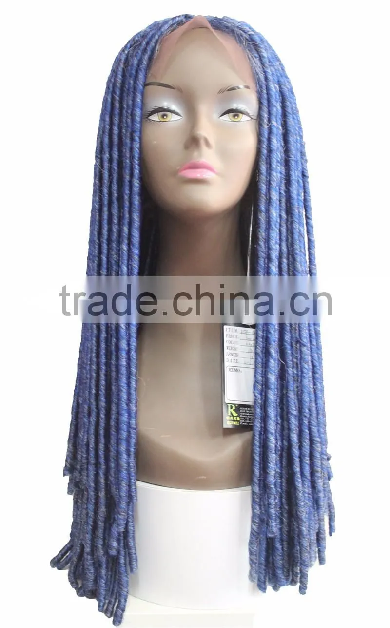 perruque tresse africaine, cheap micro braided synthetic lace front dread lock african american braided wig for balck women