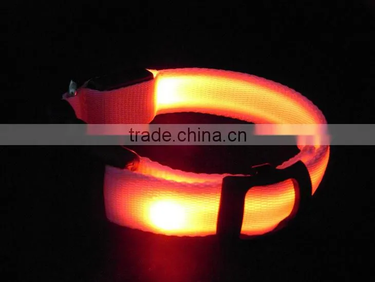 Wholesale LED Luminous Nylon Pet Dog Collar PT208