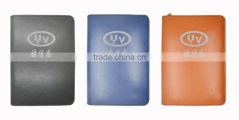 Mulit-fuction Factory direct business zippered leather portfolio