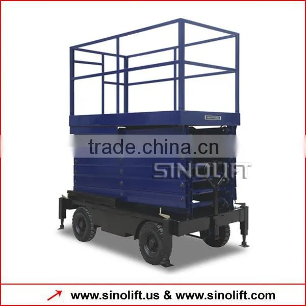 Sinolift SJY(I) Mobile Scissor Lift Platform for Manual Moving and Electric Lifting