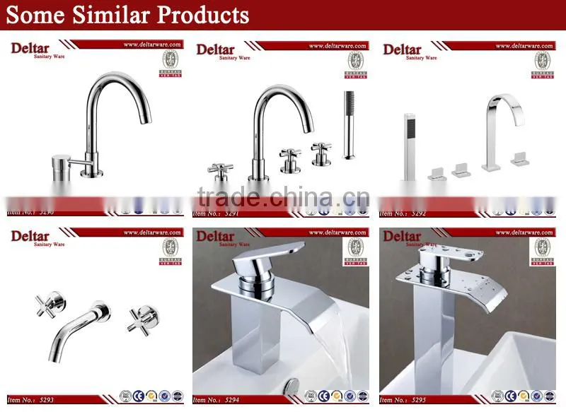 made in china wall faucet, square unique design double lever faucet, 3 hole faucet