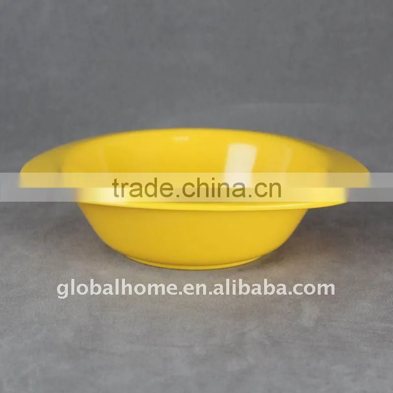Oval white kid's melamine bowl