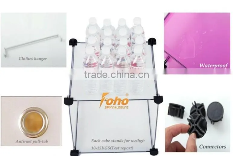 2015 Easy Assembled Modern DIY plastic shelf for cloth